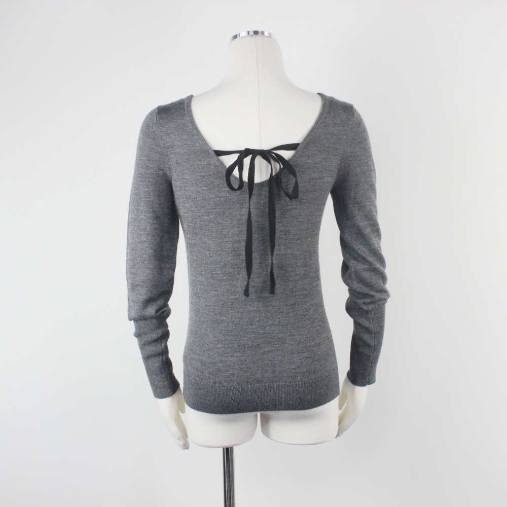 Anthropologie Torie Lace Beads Grey Wool Sweater S - Picture 5 of 8